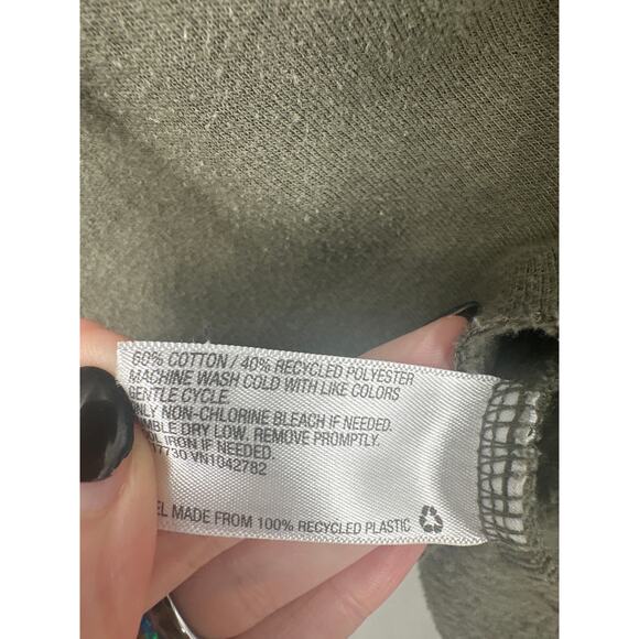 Wild Fable Hoodie Sweatshirt Womens Large Olive Green Crop Pullover Cozy - Picture 4 of 6